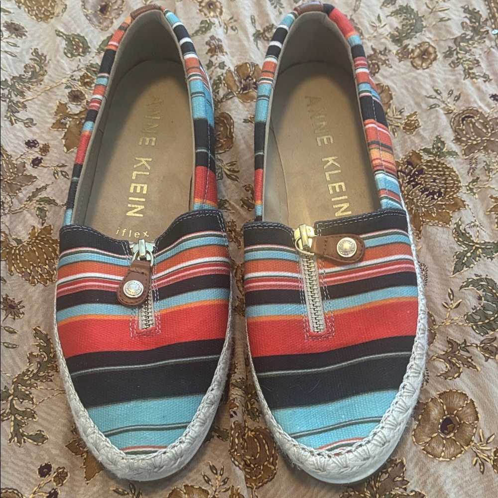 Anne Klein Multicolor Striped Espadrilles